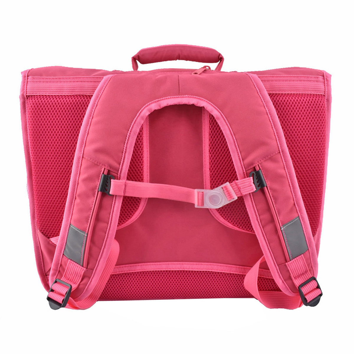 AUCHAN Cartable 41 cm CM1/CM2 rose forme moderne