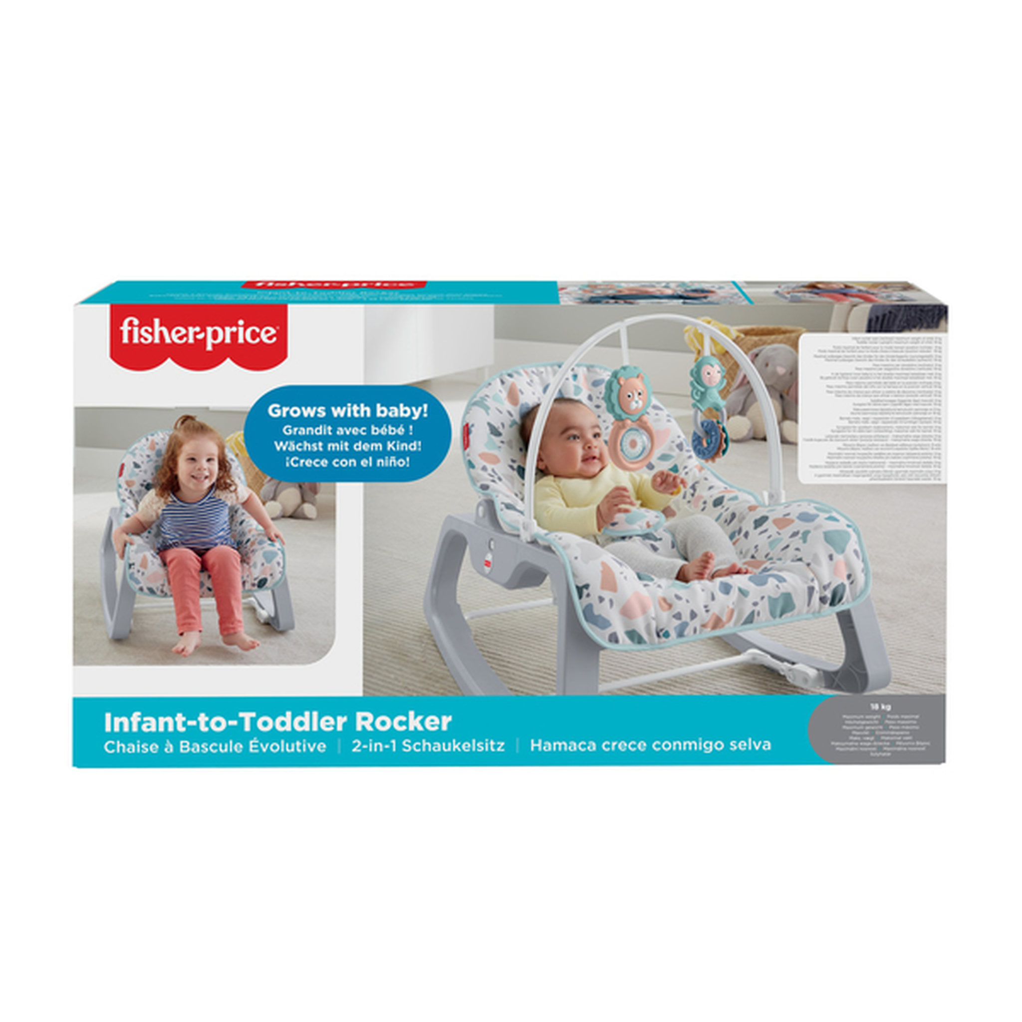 Voir la diapositive 4 : Fisher price Transat évolutif 2 en 1 Terrazzo