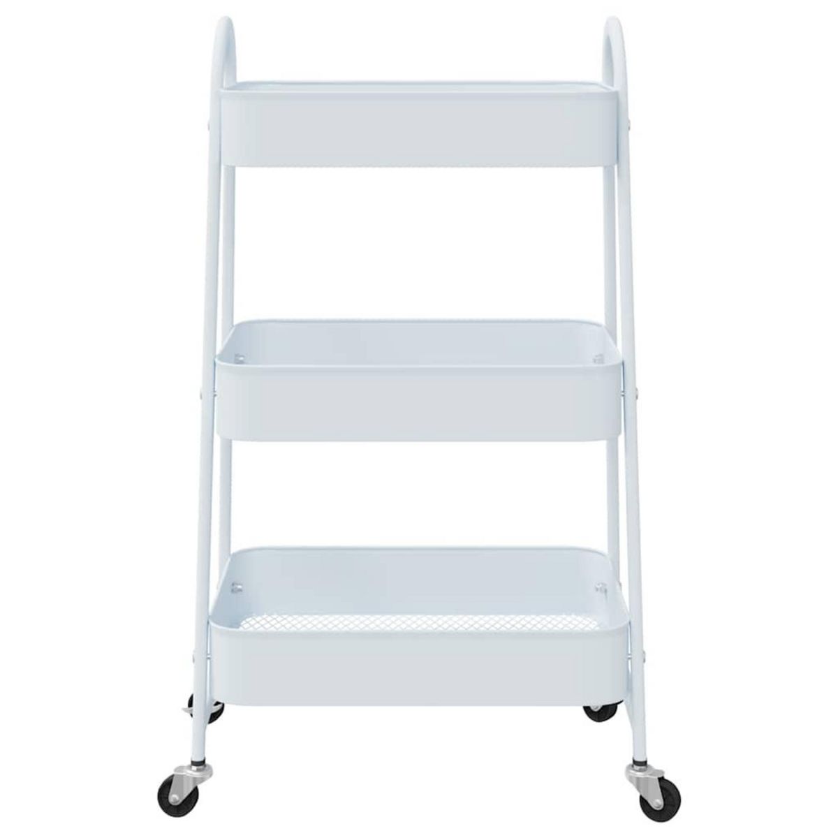 VIDAXL Chariot de rangement a 3 niveaux blanc 42x41,5x77 cm acier