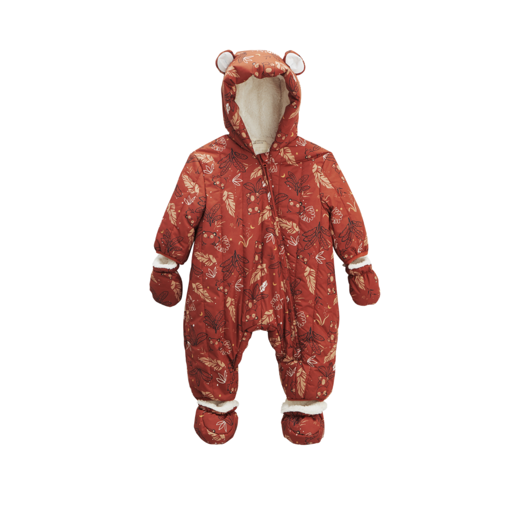 Petit Béguin Combi pilote avec moufles et pieds amovibles Maloueg. Coloris disponibles : Orange