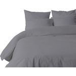 Home collection Parure housse de couette 100% coton 57fils. Coloris disponibles : Jaune, Gris, Vert, Bleu, Blanc, Beige