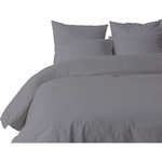 Home collection Parure housse de couette 100% coton 57fils. Coloris disponibles : Beige, Jaune, Blanc, Gris, Vert, Bleu