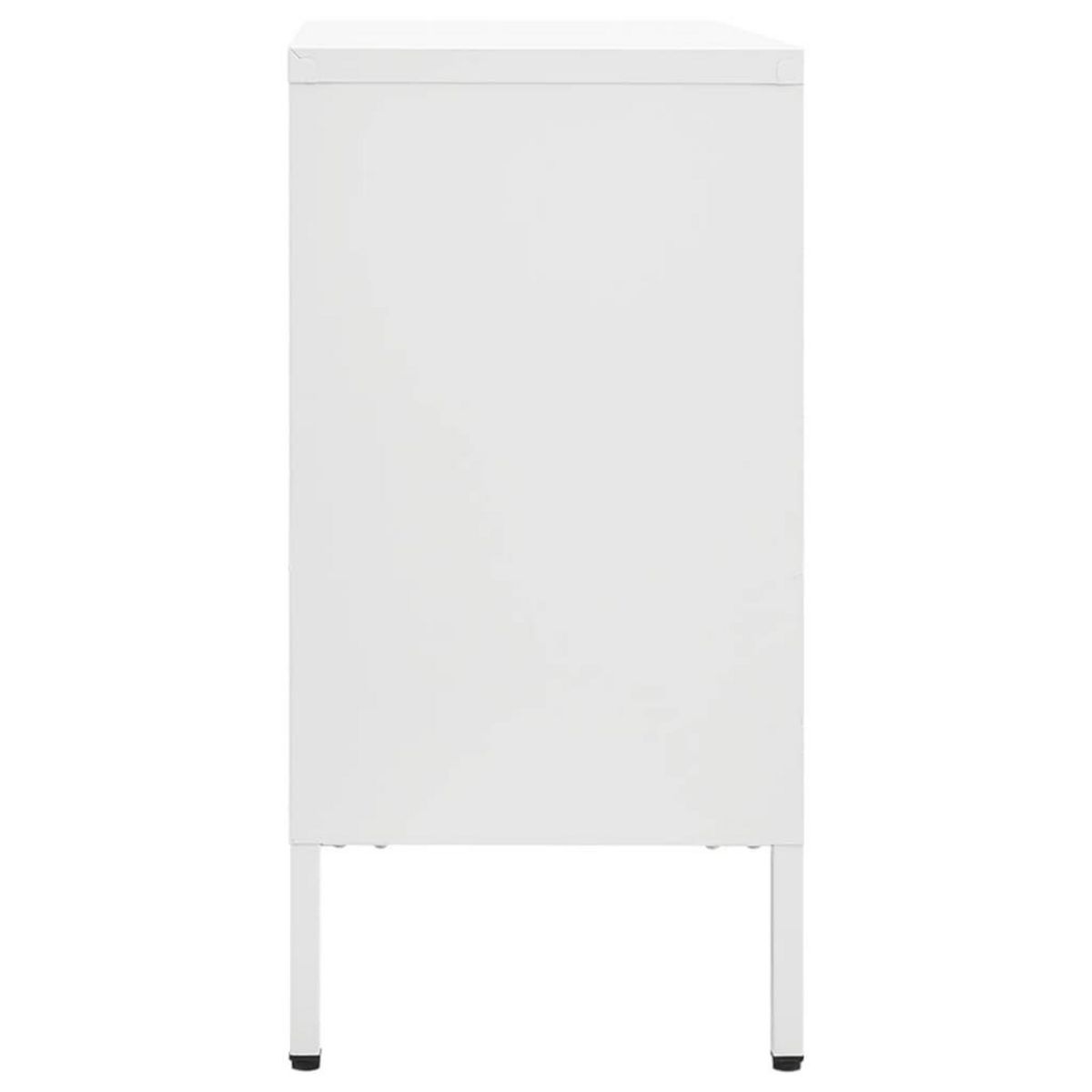VIDAXL Buffet Blanc 105x35x70 cm Acier et verre trempe