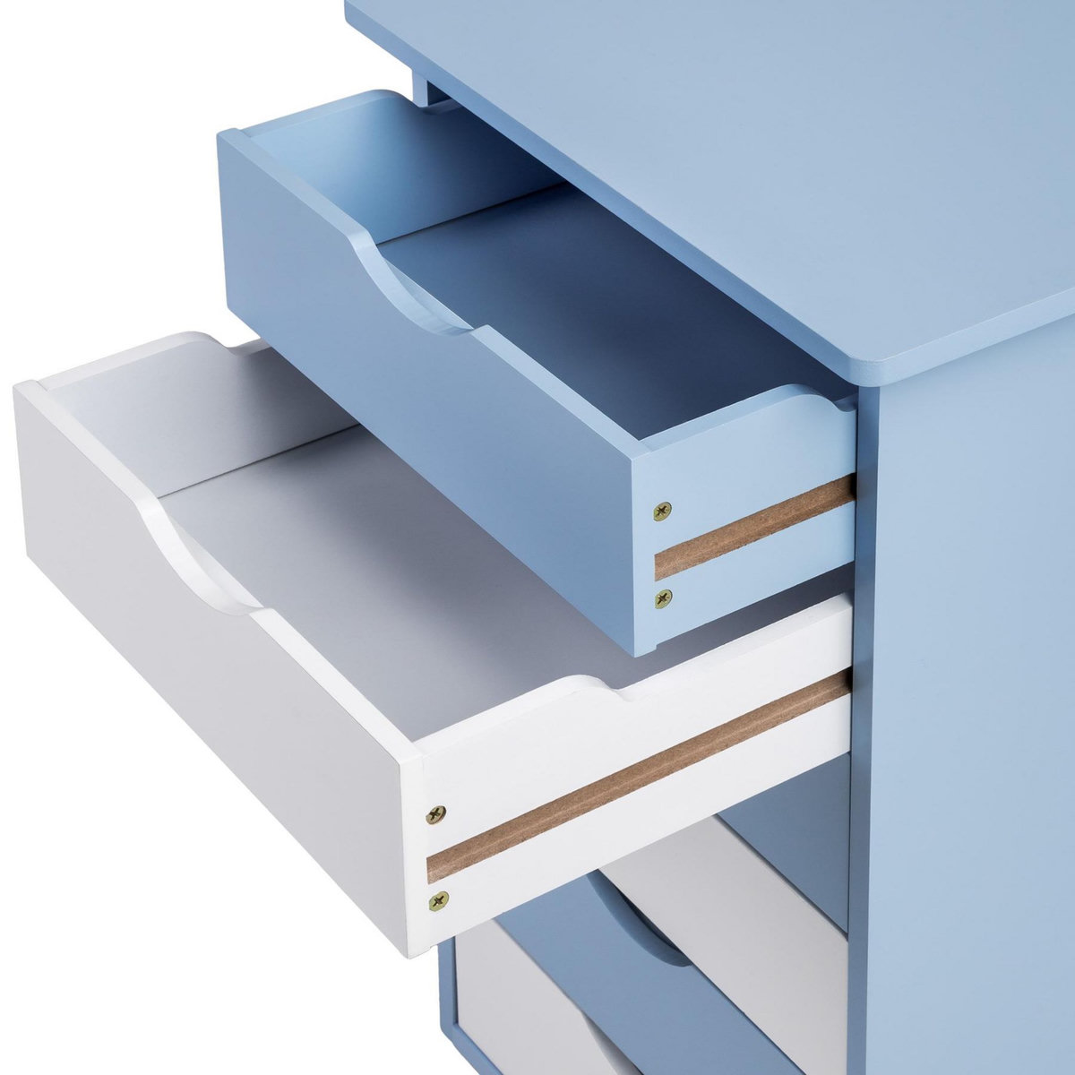 tectake Bureau réglable en hauteur et inclinable avec caisson de bureau à roulettes