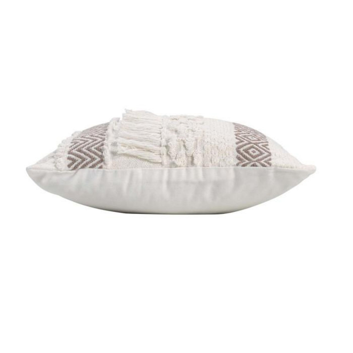 Paris Prix Coussin Déco à Franges  Zya  40x40cm Taupe