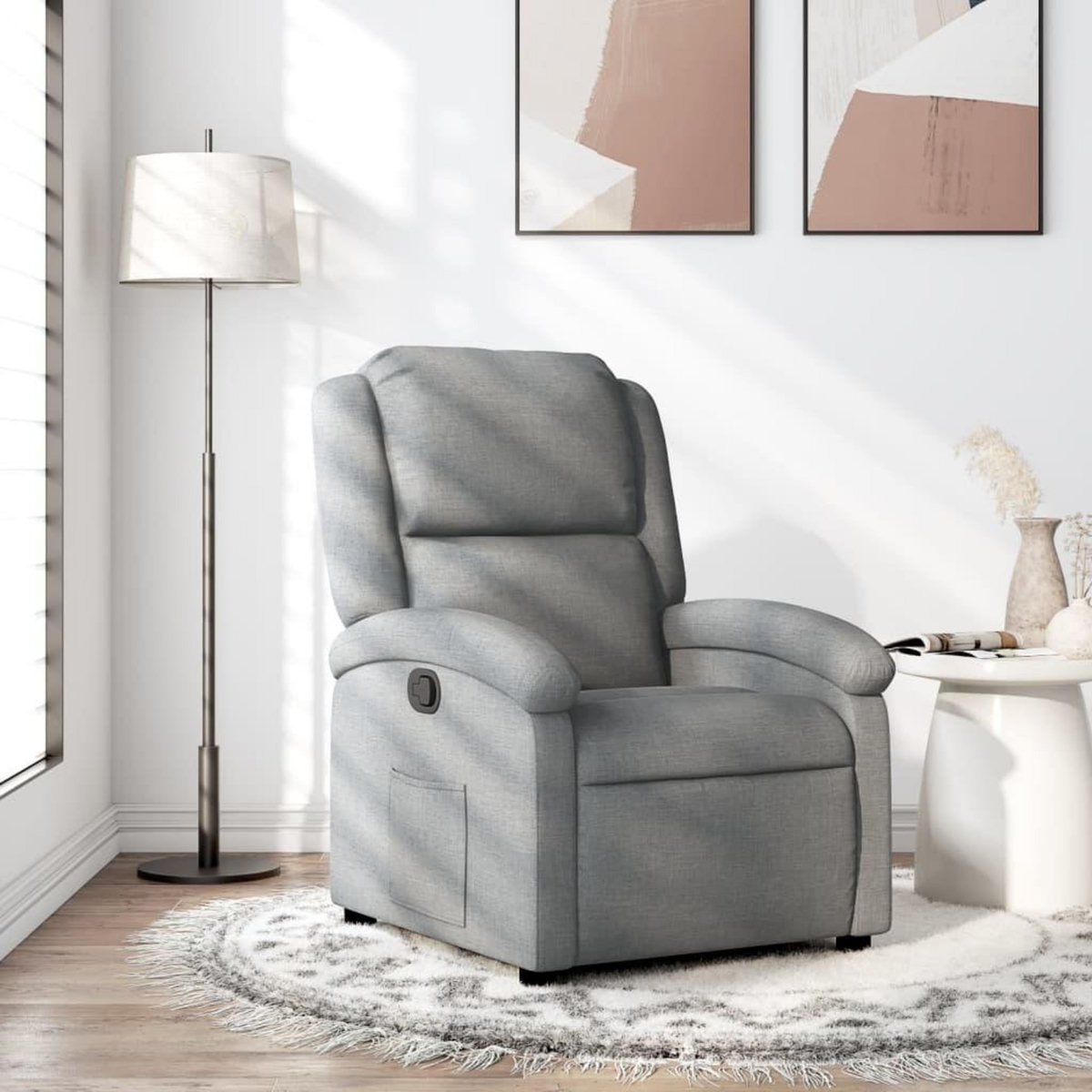 VIDAXL Fauteuil inclinable Gris clair Tissu