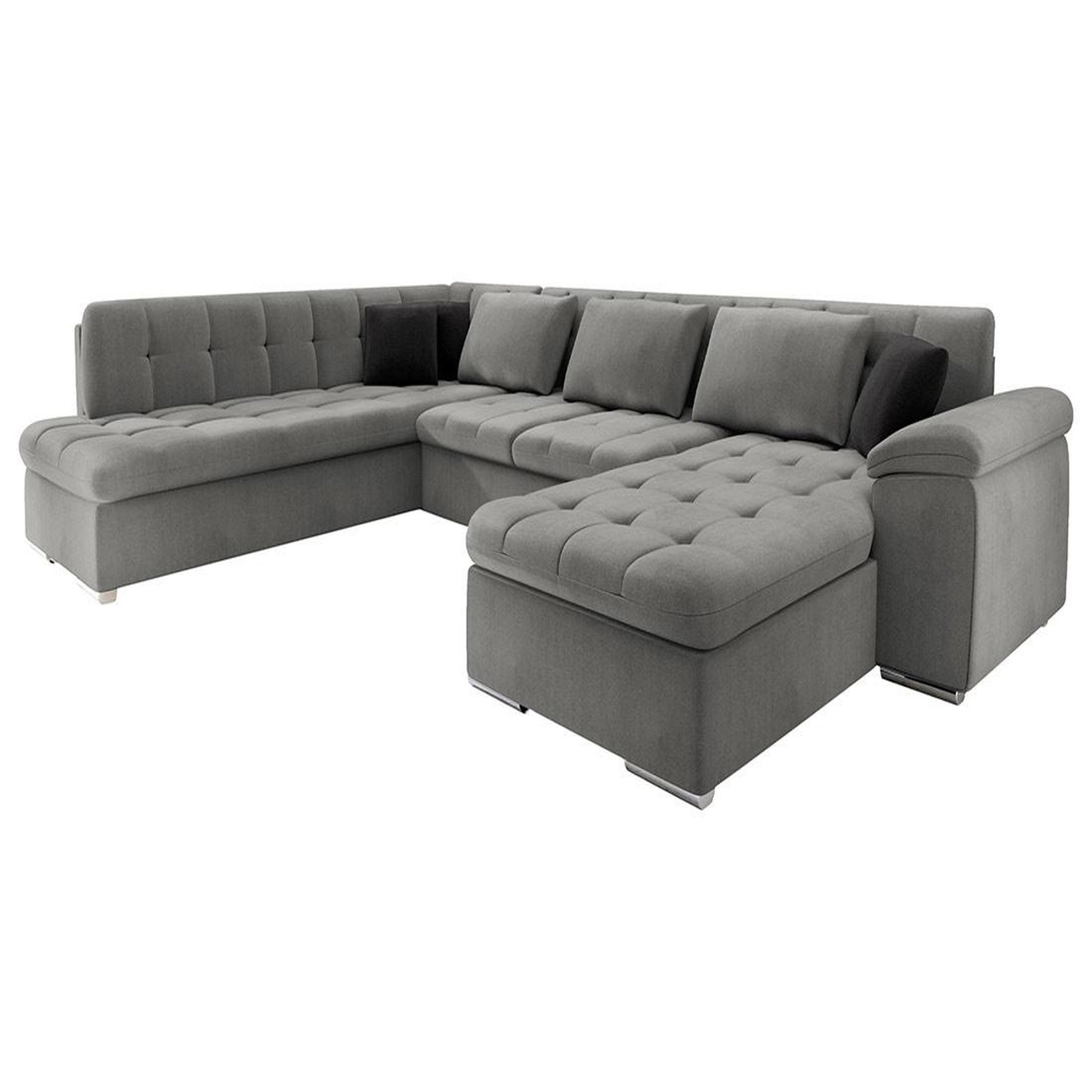 Voir la diapositive 3 : BEST MOBILIER Chuck - canapé panoramique xxl - convertible avec coffre - 7 places - gauche