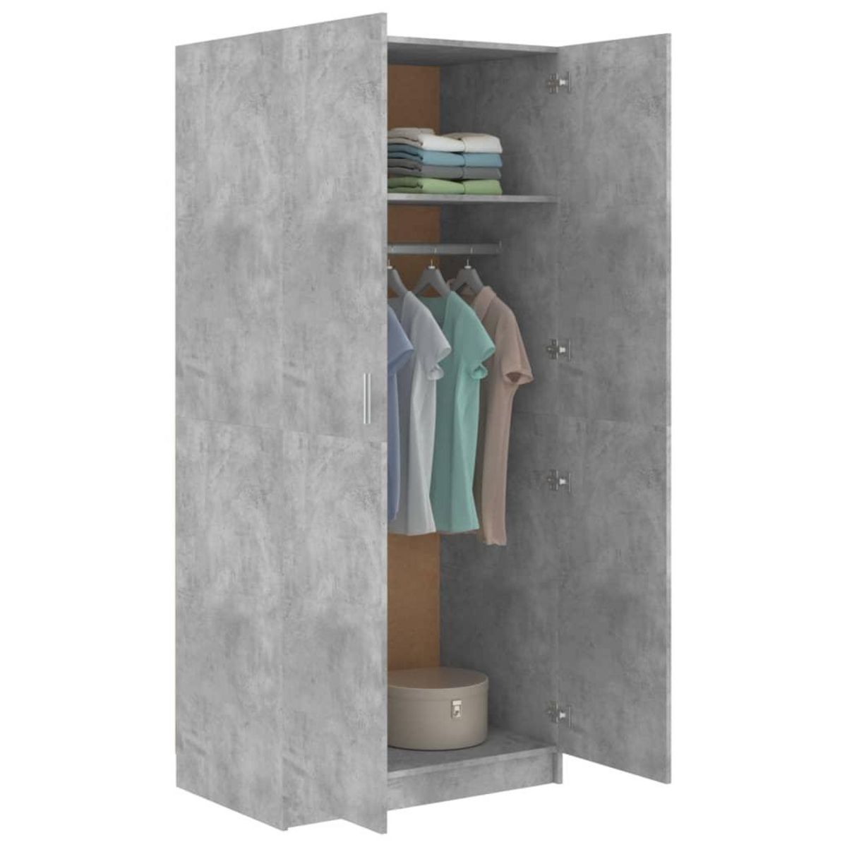 VIDAXL Garde-robe Gris beton 80x52x180 cm Bois d'ingenierie