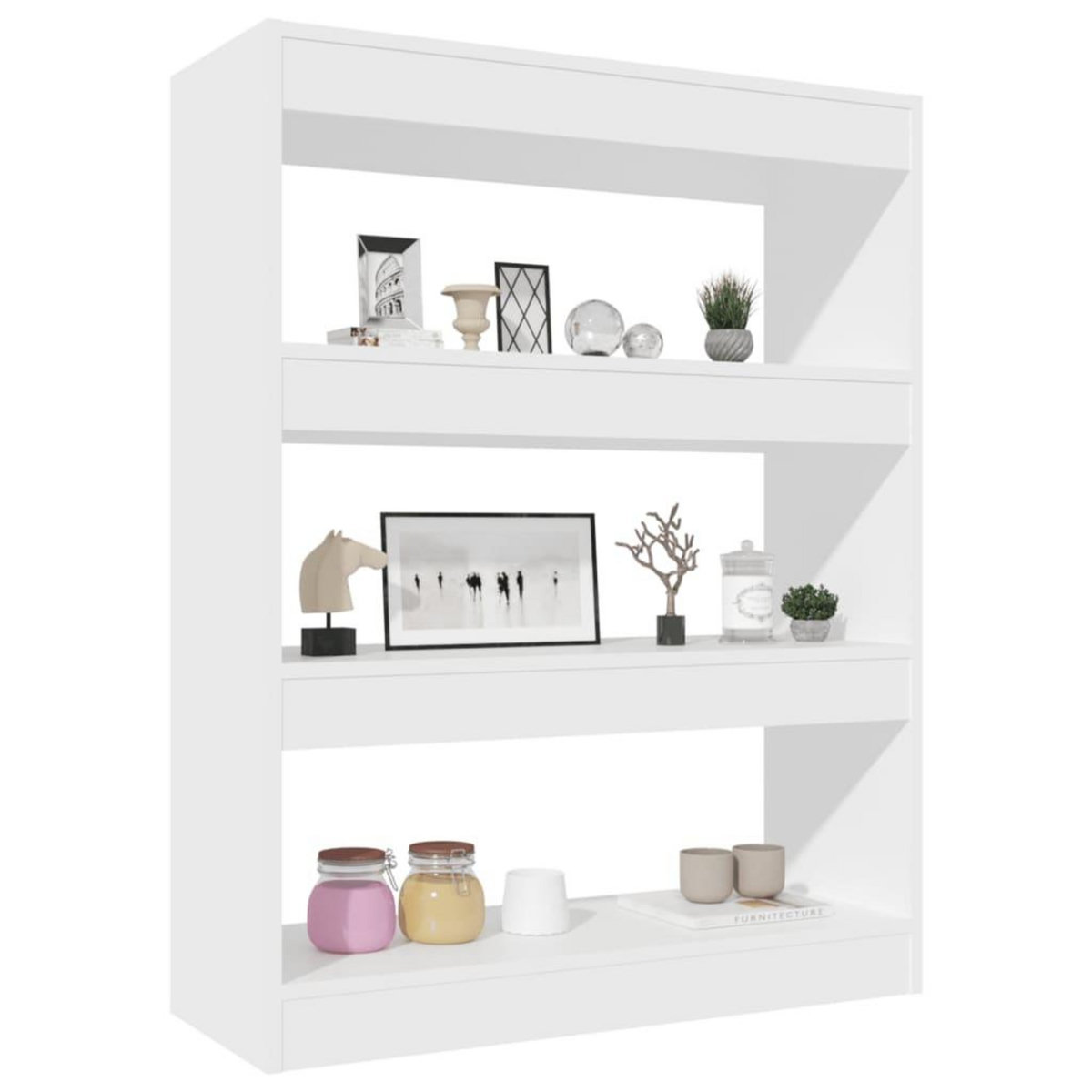 VIDAXL Bibliotheque/Cloison Blanc 80x30x103 cm Bois d'ingenierie