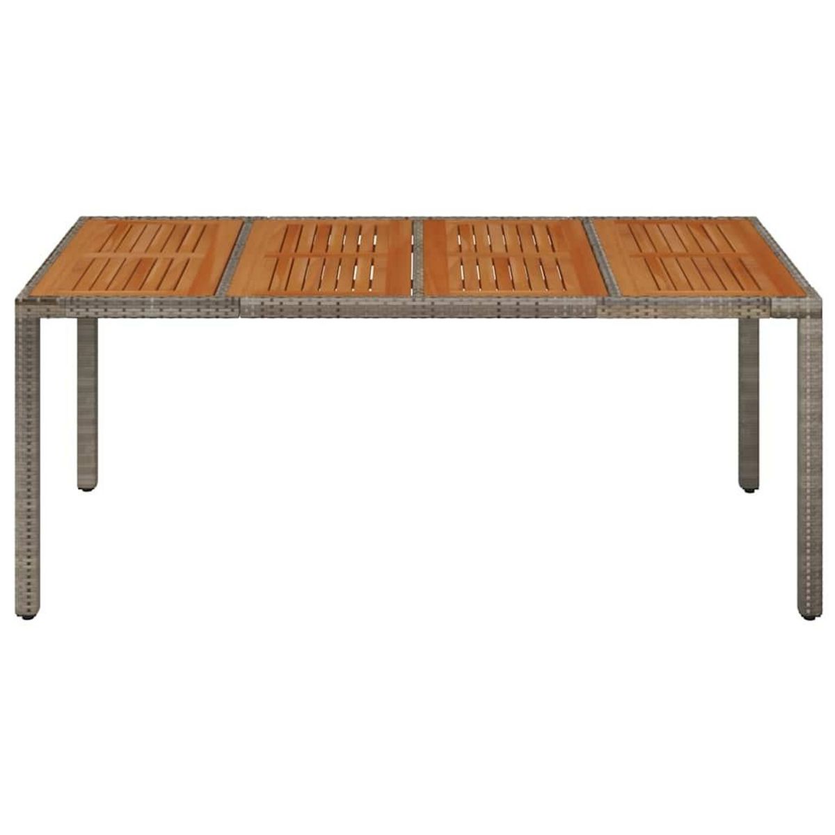 VIDAXL Table de jardin dessus en bois Gris 190x90x75 cm Resine tressee