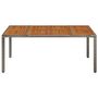 Voir la diapositive 3 : VIDAXL Table de jardin dessus en bois Gris 190x90x75 cm Resine tressee