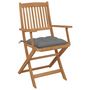 Voir la diapositive 2 : VIDAXL Chaises pliables de jardin lot de 4 avec coussins Bois d'acacia