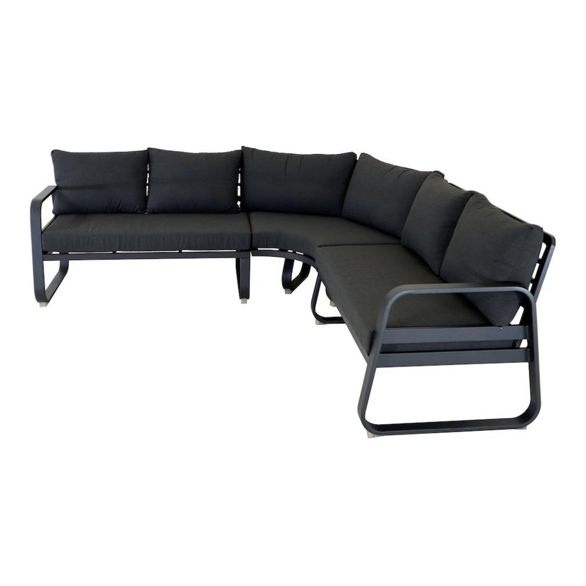 Proloisirs Canapé d'angle - TONIO - Aluminium époxy - Graphite