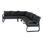 Proloisirs Canapé d'angle - TONIO - Aluminium époxy - Graphite