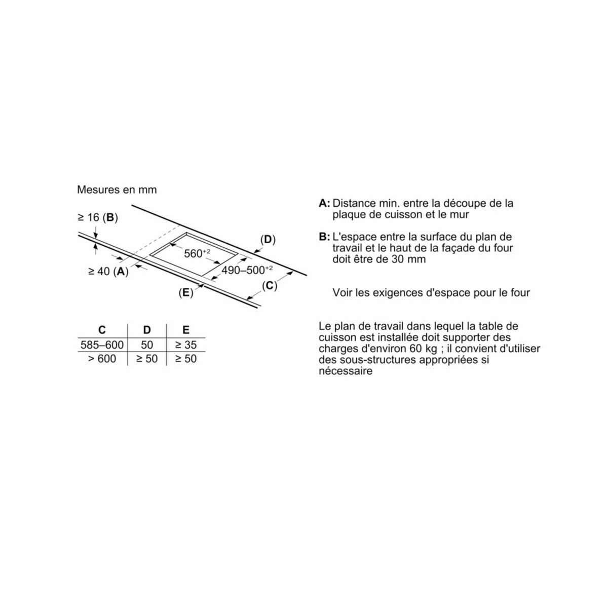 BOSCH Table de cuisson induction 60cm 4 feux 7400w noir - PIE631HB1E