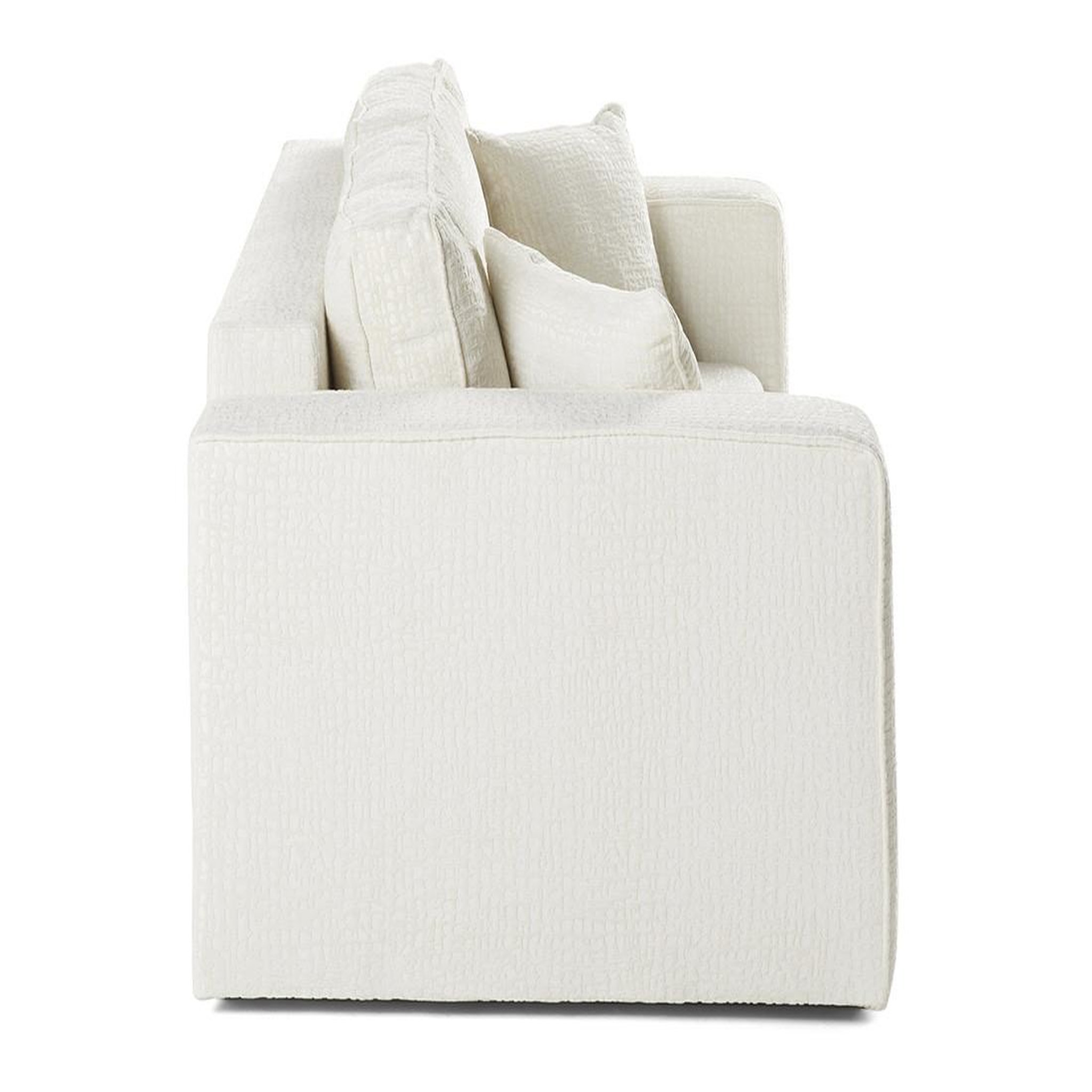 Voir la diapositive 4 : BEST MOBILIER Topaze - canapé droit 2 places - en tissu velours relief