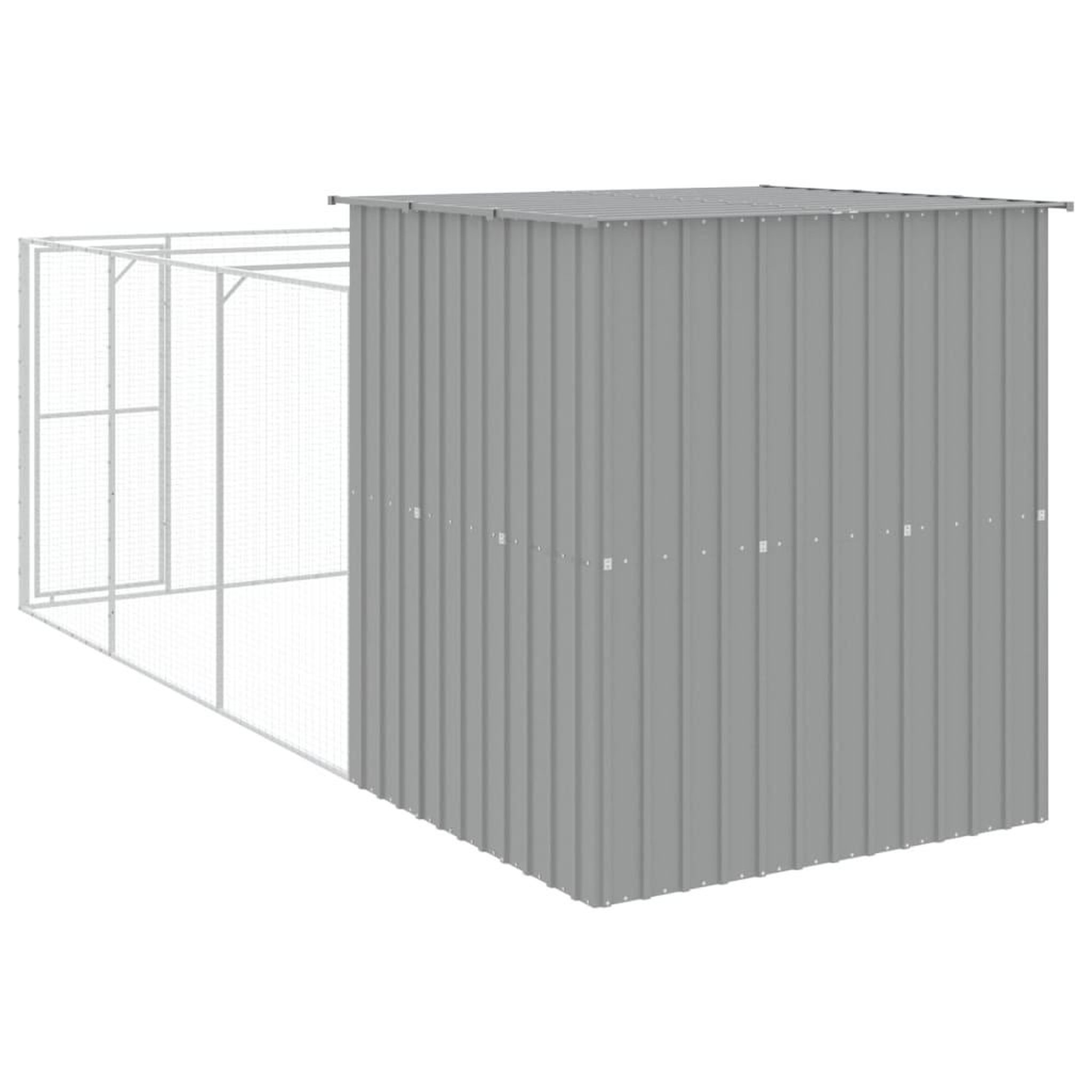Voir la diapositive 5 : VIDAXL Niche pour chien avec cour gris clair 165x455x181 cm