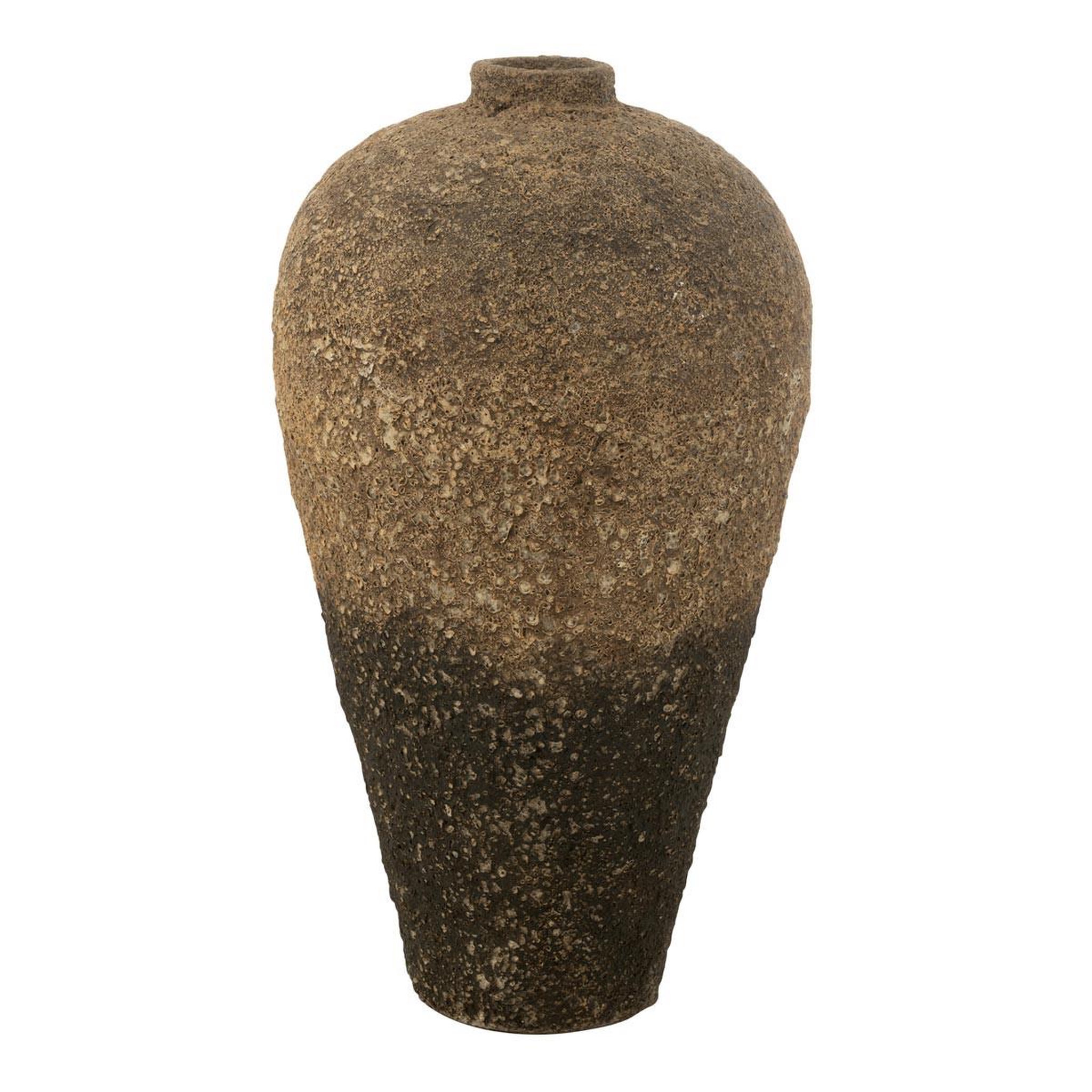 J-LINE Vase pot antique en ciment  mack  100cm marron & noir