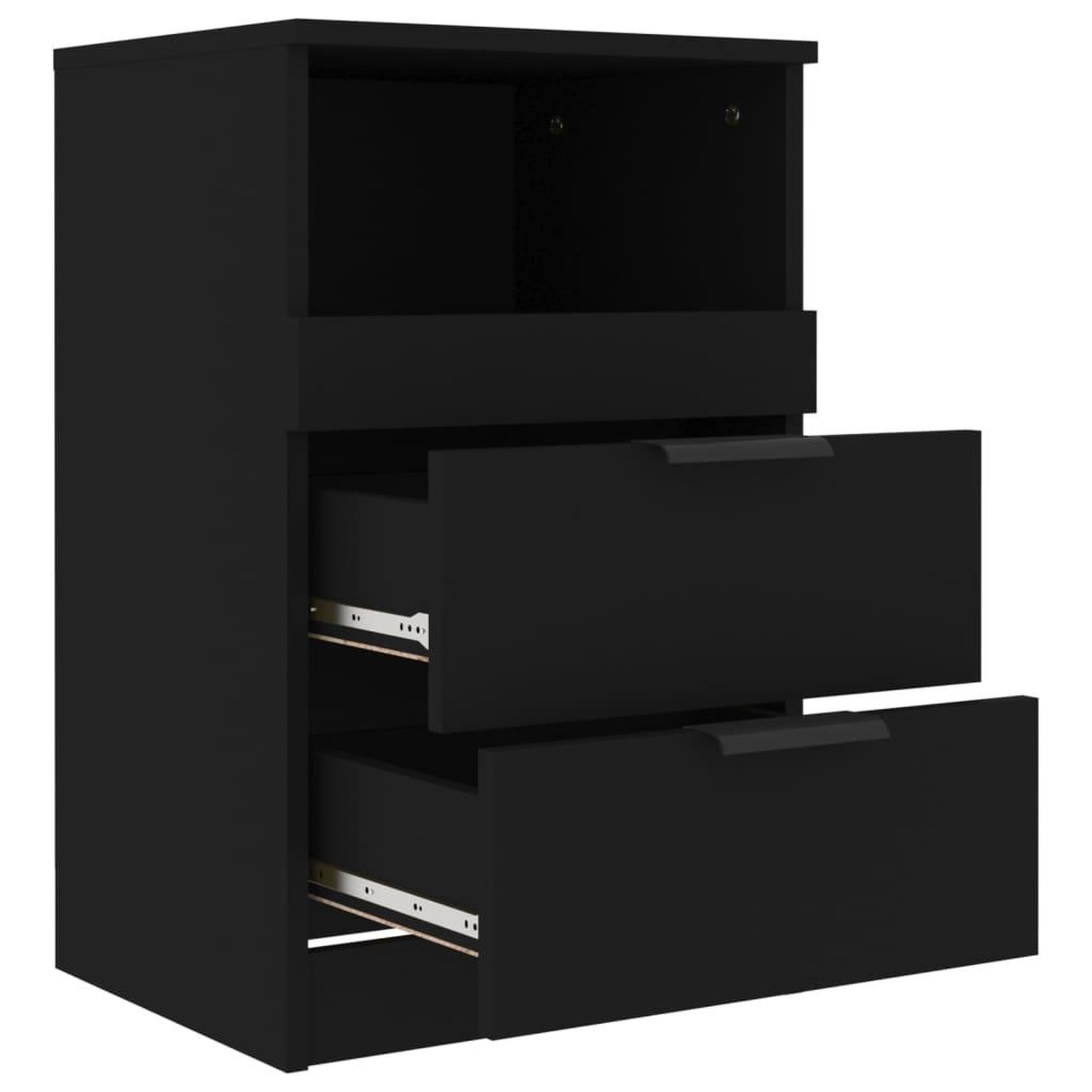 Voir la diapositive 5 : VIDAXL Table de chevet Noir Bois d'ingenierie