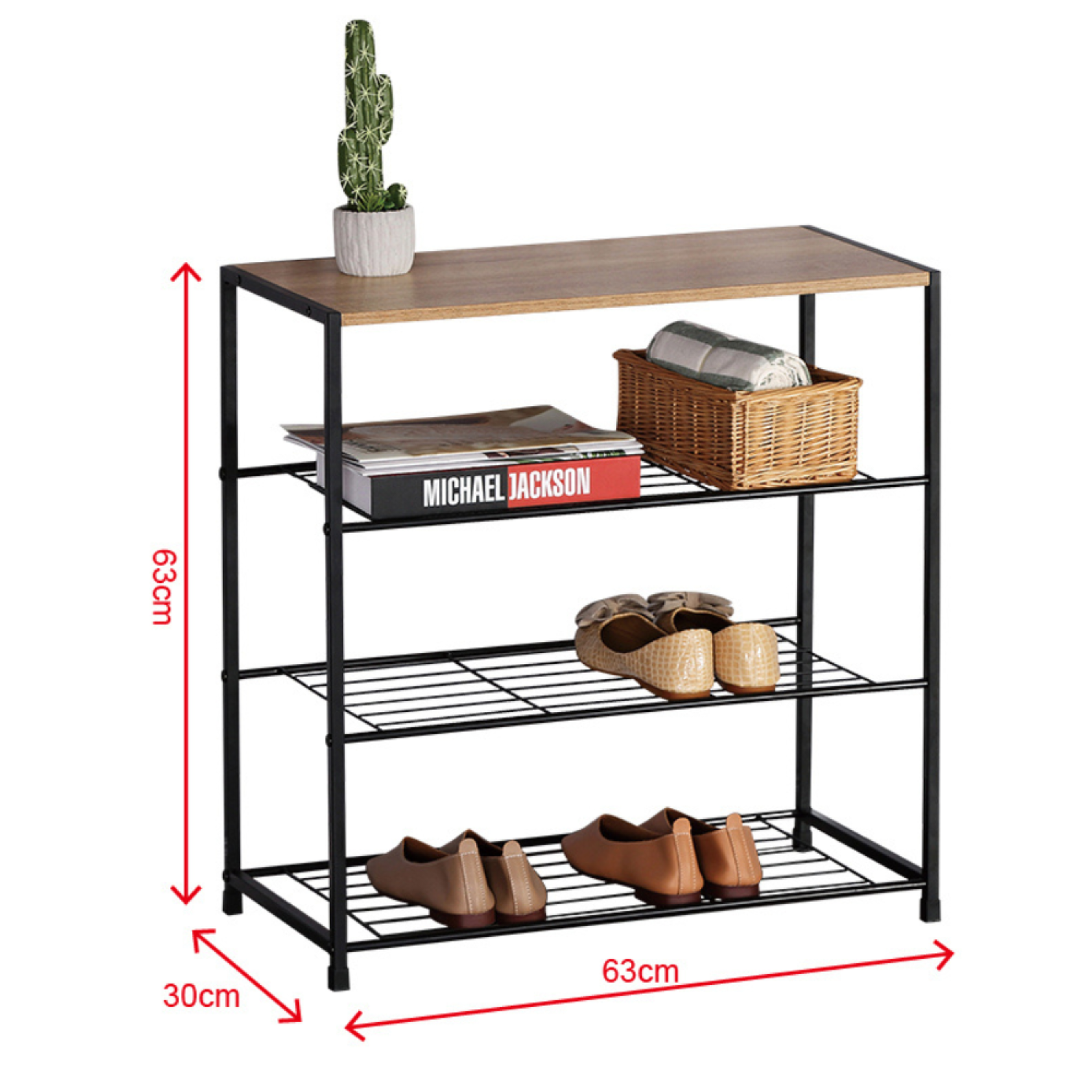 Voir la diapositive 3 : CONCEPT USINE Meuble à chaussures 63x30cm bois BOTTI
