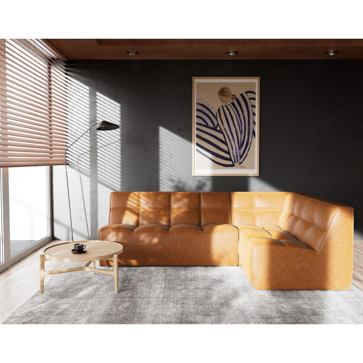 LISA DESIGN Alya - canapé modulable d'angle réversible 4 places en simili