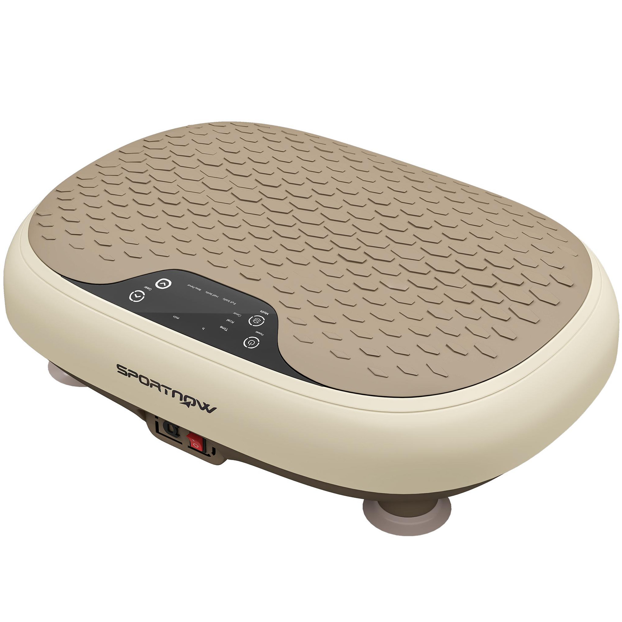 HOMCOM Plateforme vibrante oscillante 20 niveaux d'intensité 3 prog. Écran led télécommande beige