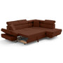 Voir la diapositive 3 : BEST MOBILIER Lisbona - canapé d'angle droit 5 places convertible avec têtières en velours côtelé