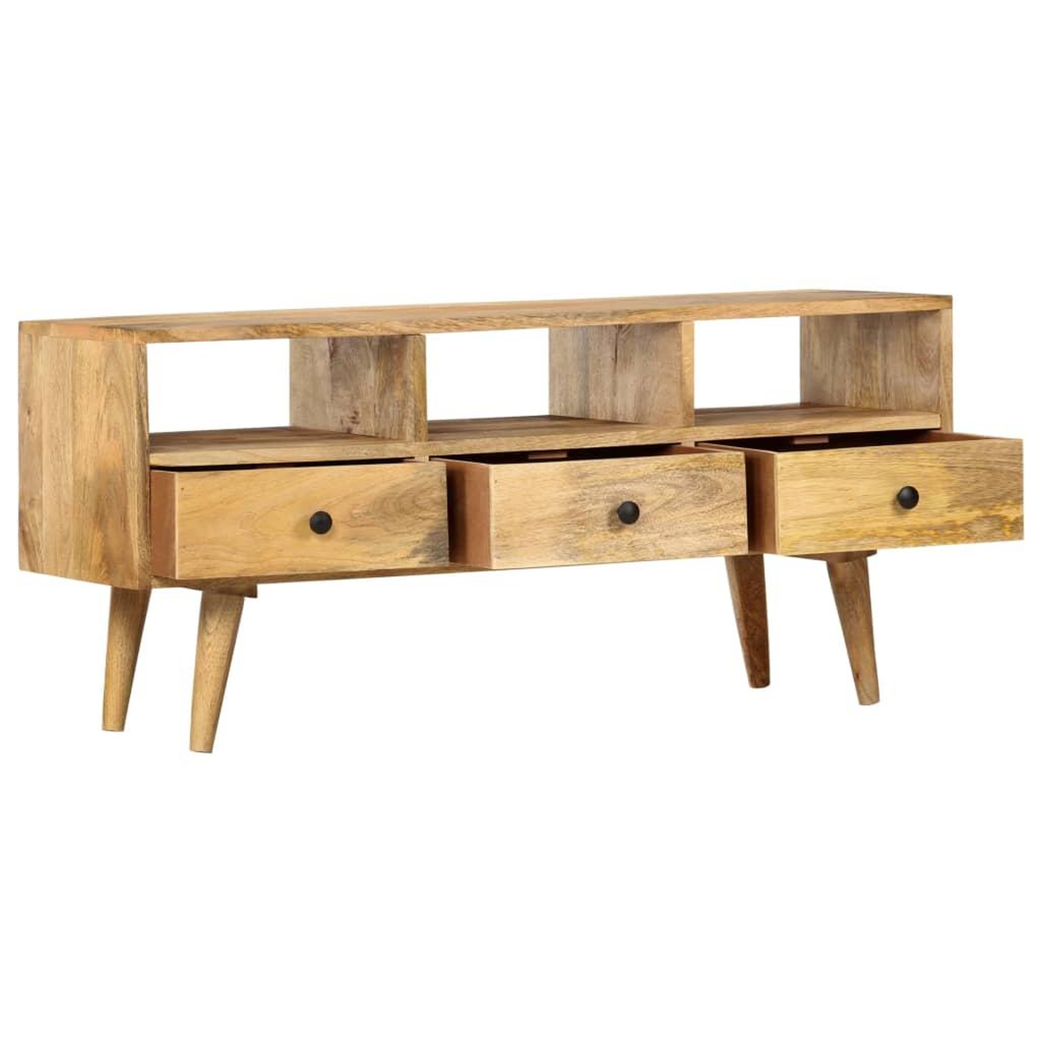 Voir la diapositive 4 : VIDAXL Meuble TV 110x36x50 cm Bois massif de manguier