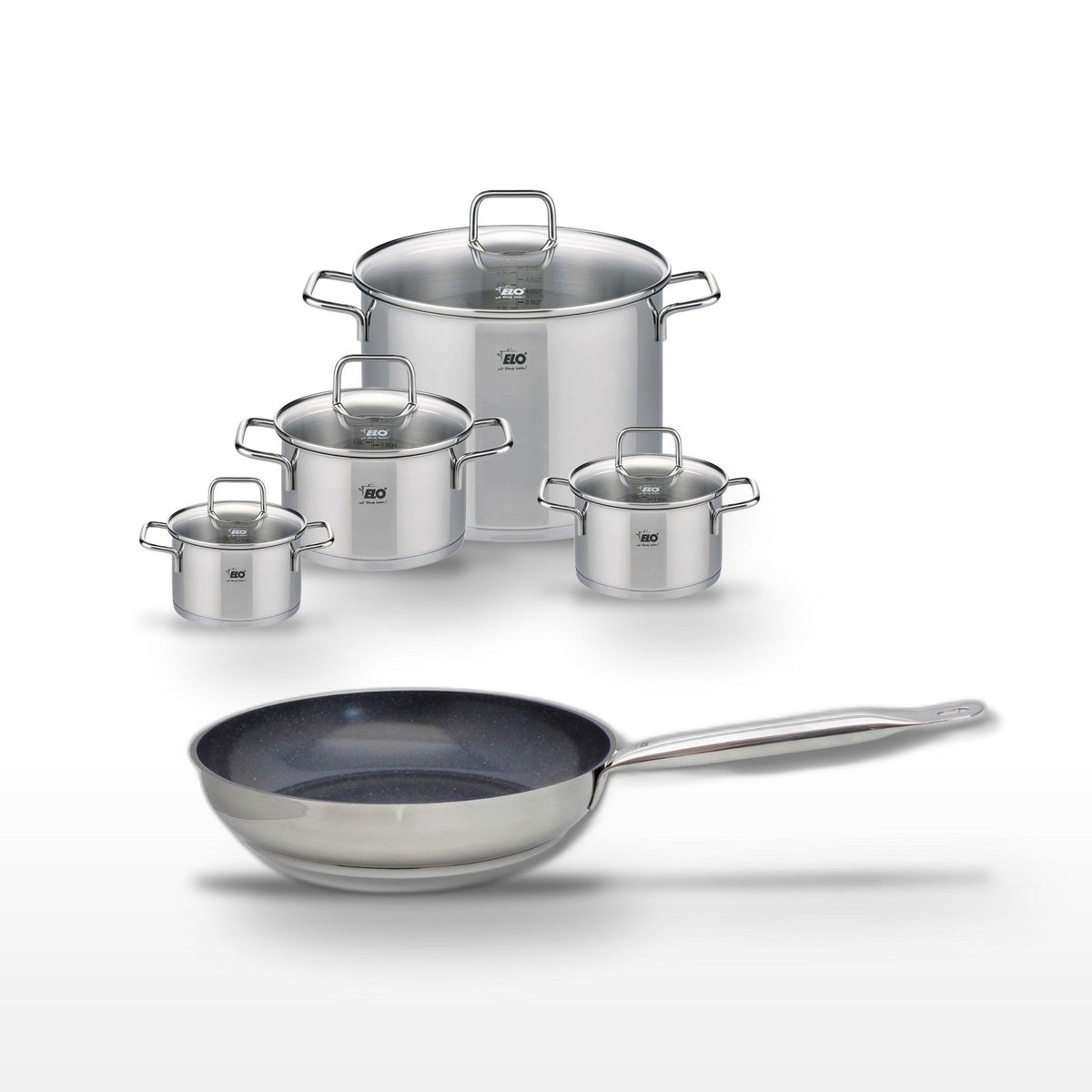 ELO Lot Poêle 24cm & 4 Faitouts Elo Profi Therm Platinum