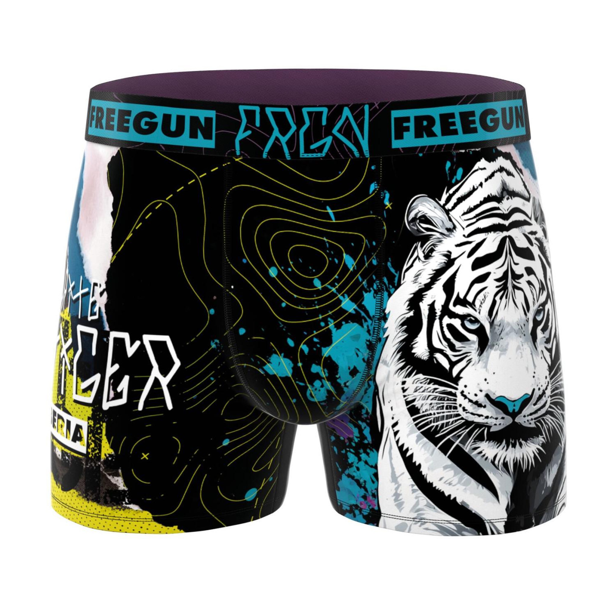 Voir la diapositive 3 : FREEGUN Lot de 3 boxers homme collection pop art animals