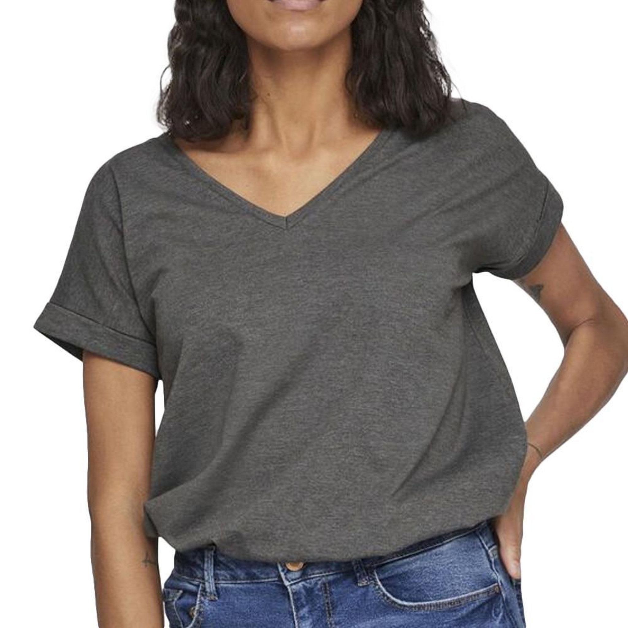 Vila T-shirt Gris Femme Vila Dreamers. Coloris disponibles : Gris