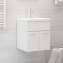 Voir la diapositive 1 : VIDAXL Armoire d'evier lavabo integre blanc brillant bois d'ingenierie