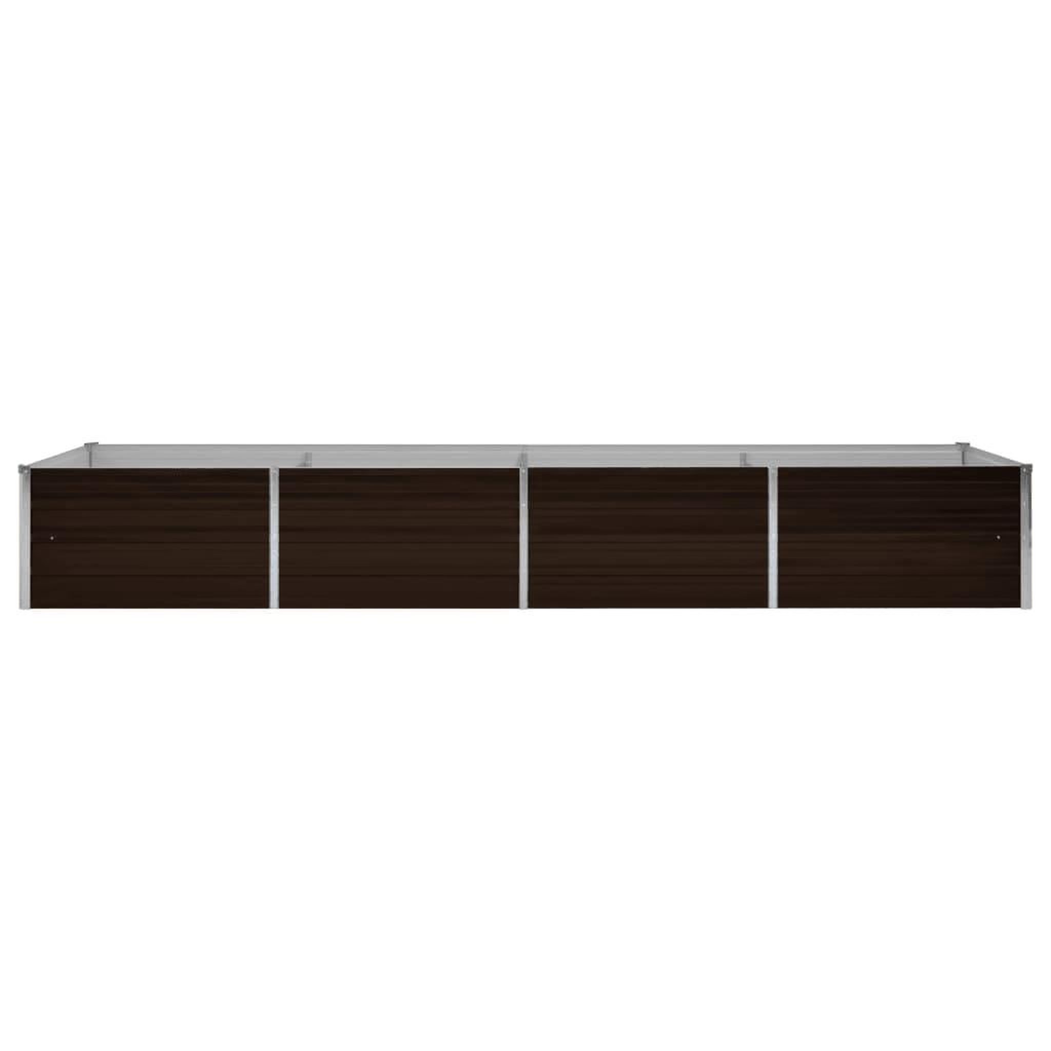 Voir la diapositive 3 : VIDAXL Lit sureleve de jardin Marron 320x80x45 cm Acier galvanise