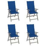 VIDAXL Chaises inclinables de jardin lot de 4 et coussins Bois acacia