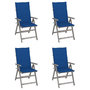 Voir la diapositive 1 : VIDAXL Chaises inclinables de jardin lot de 4 et coussins Bois acacia