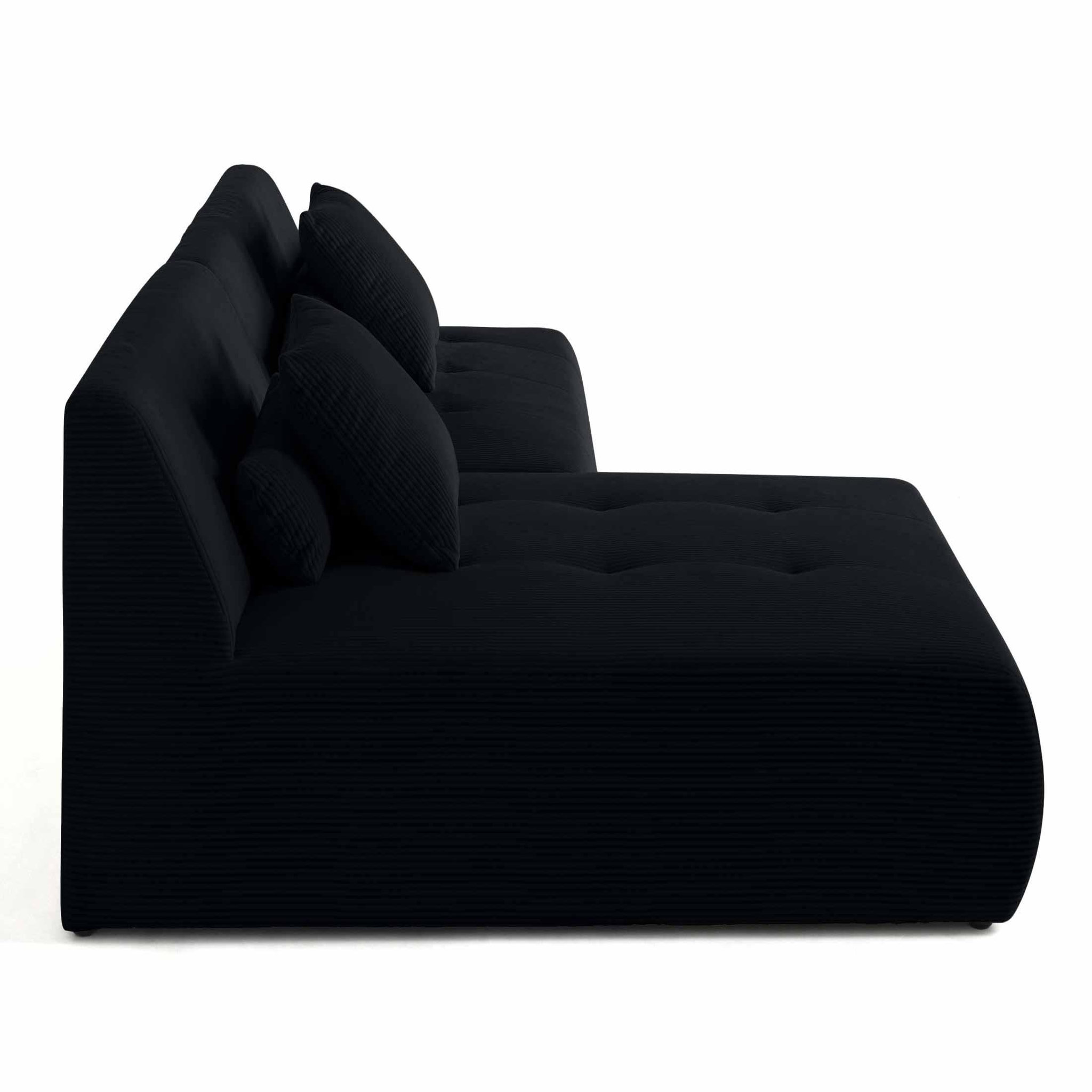Voir la diapositive 6 : LISA DESIGN Onyx - canapé modulable d'angle réversible 4 places - en velours côtelé