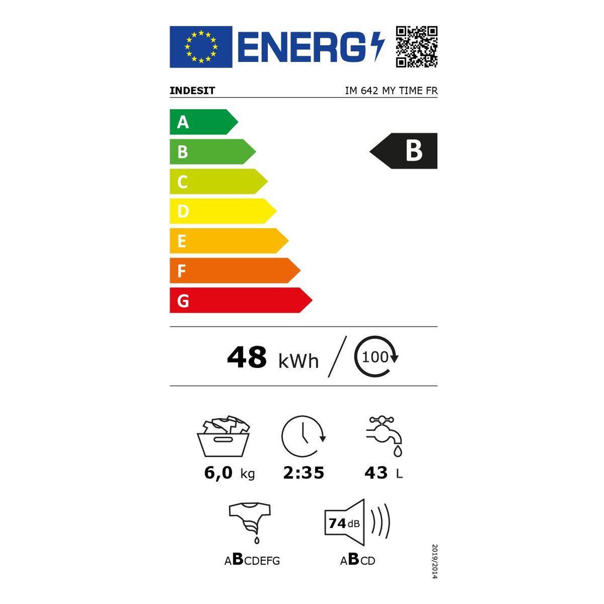 Voir la diapositive 6 : Indesit Lave linge hublot IM642MYTIMEFR