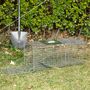 Voir la diapositive 2 : OUTSUNNY Piège de capture pliable pour petits animaux type lapin rat - 2 portes, poignée - dim. 66L x 24l x 30H cm - acier