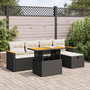 Voir la diapositive 1 : VIDAXL Salon de jardin 6 pcs avec coussins noir resine tressee