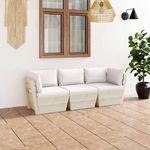 VIDAXL Canape palette a 3 places de jardin avec coussins Bois d'epicea