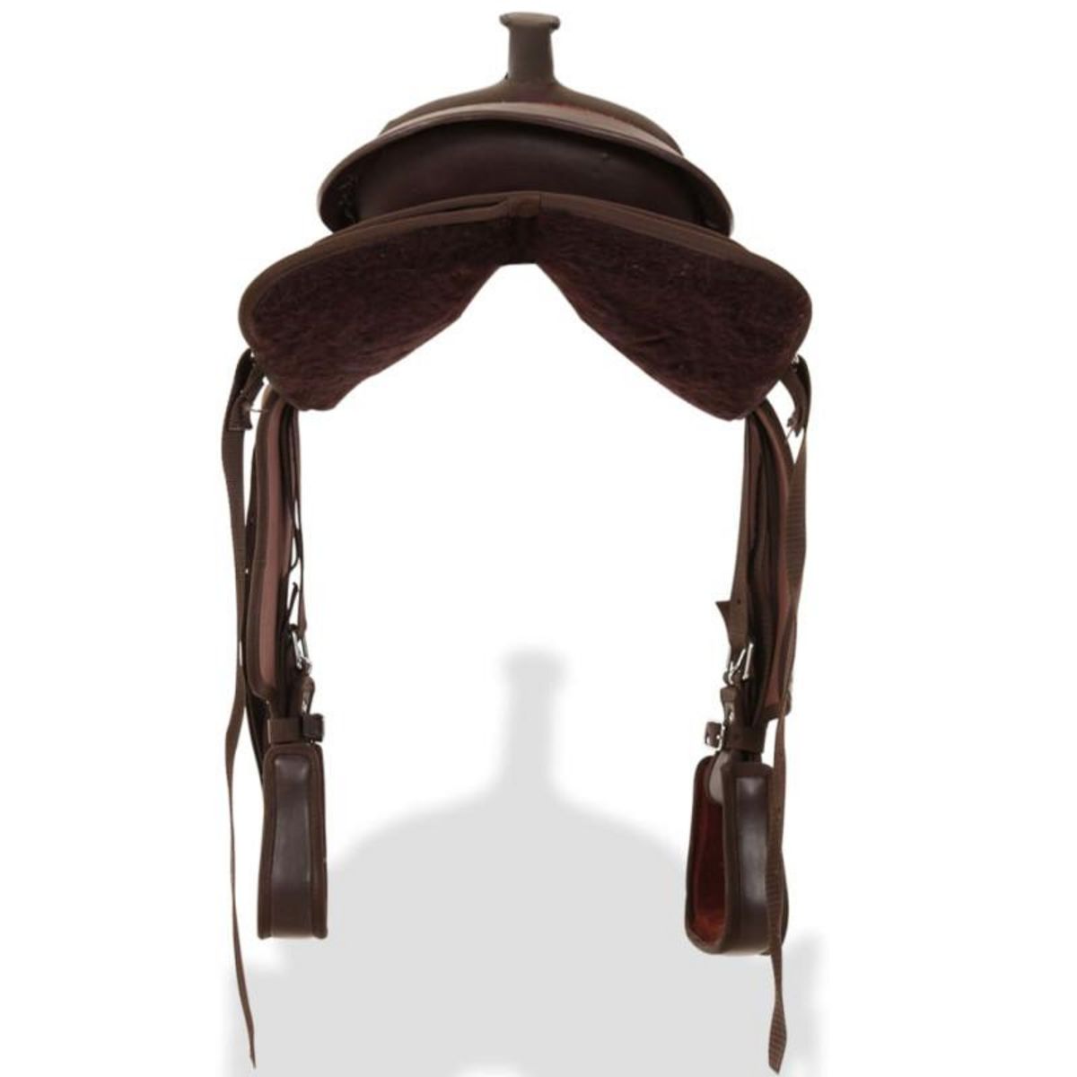 VIDAXL Selle, bridon et col de poitrine Cuir véritable 13 po Marron
