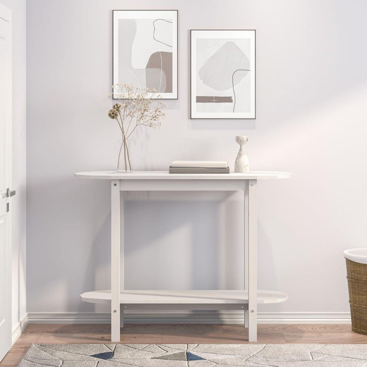 VIDAXL Table console Blanc 110x40x80 cm Bois massif de pin