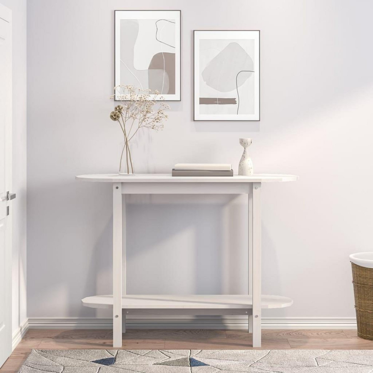 VIDAXL Table console Blanc 110x40x80 cm Bois massif de pin
