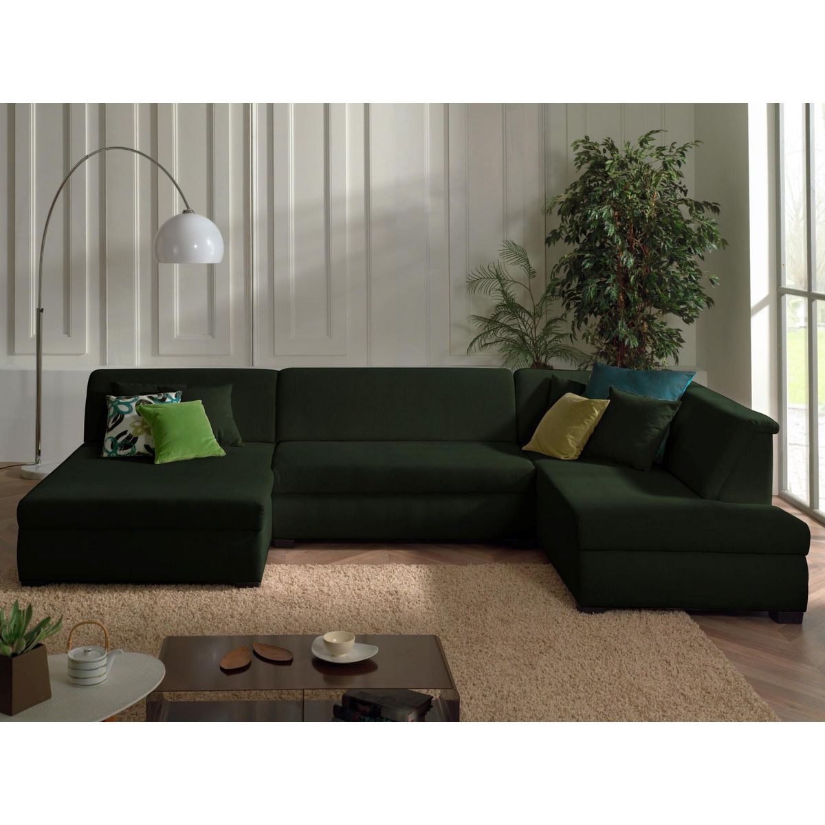 LISA DESIGN Malcom - canapé panoramique d'angle droit - en velours côtelé