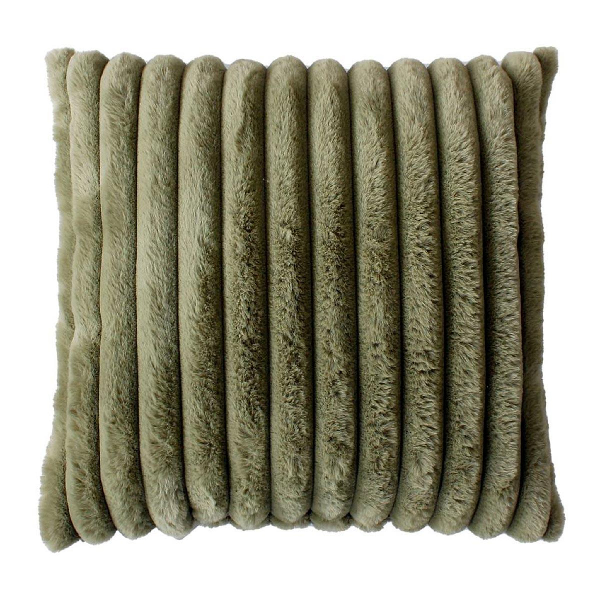 ENJOY HOME Coussin imitation fourrure  matisse  40x40cm vert olive