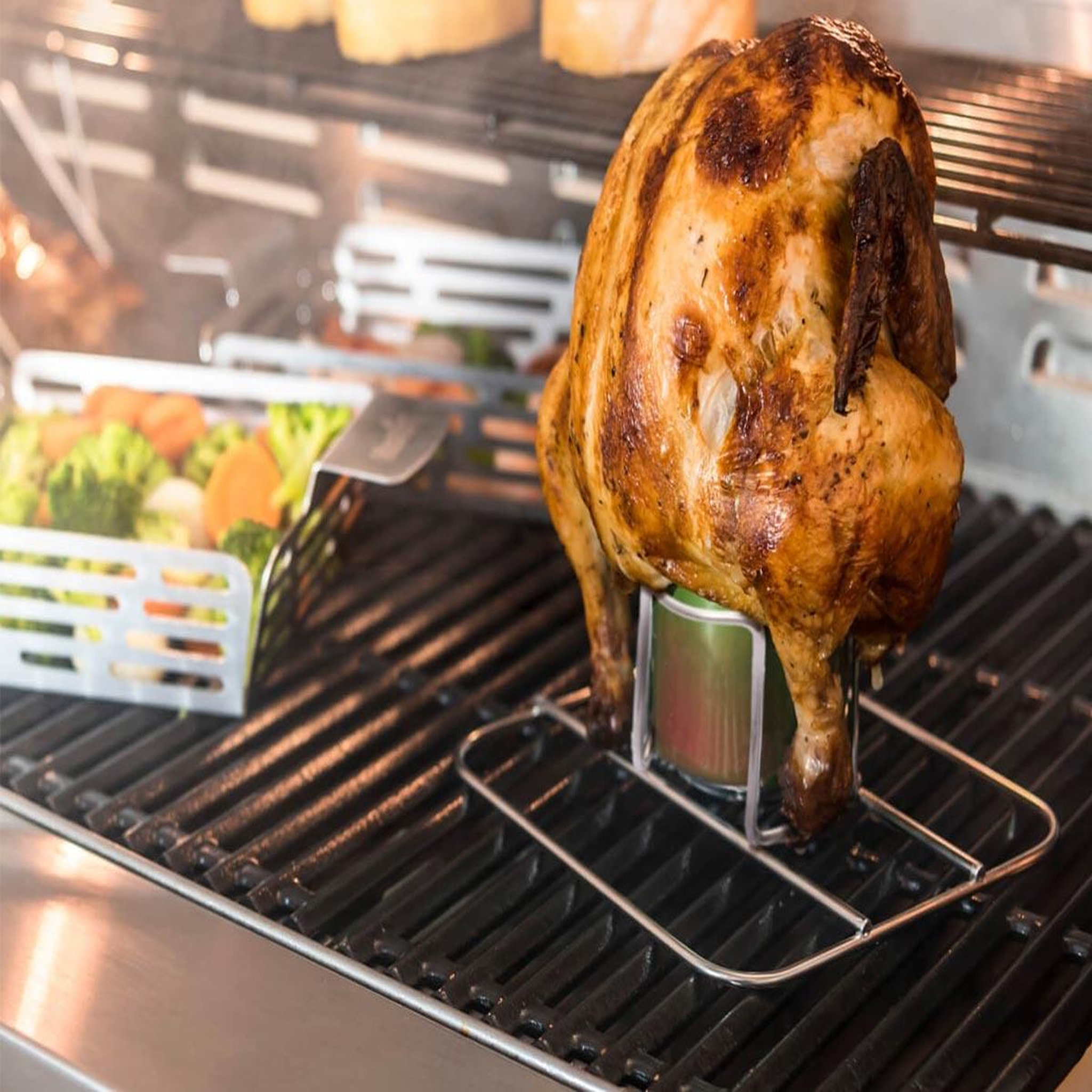 Voir la diapositive 4 : CHAR-BROIL Support en inox pour poulet rôti grill+® - char-broil
