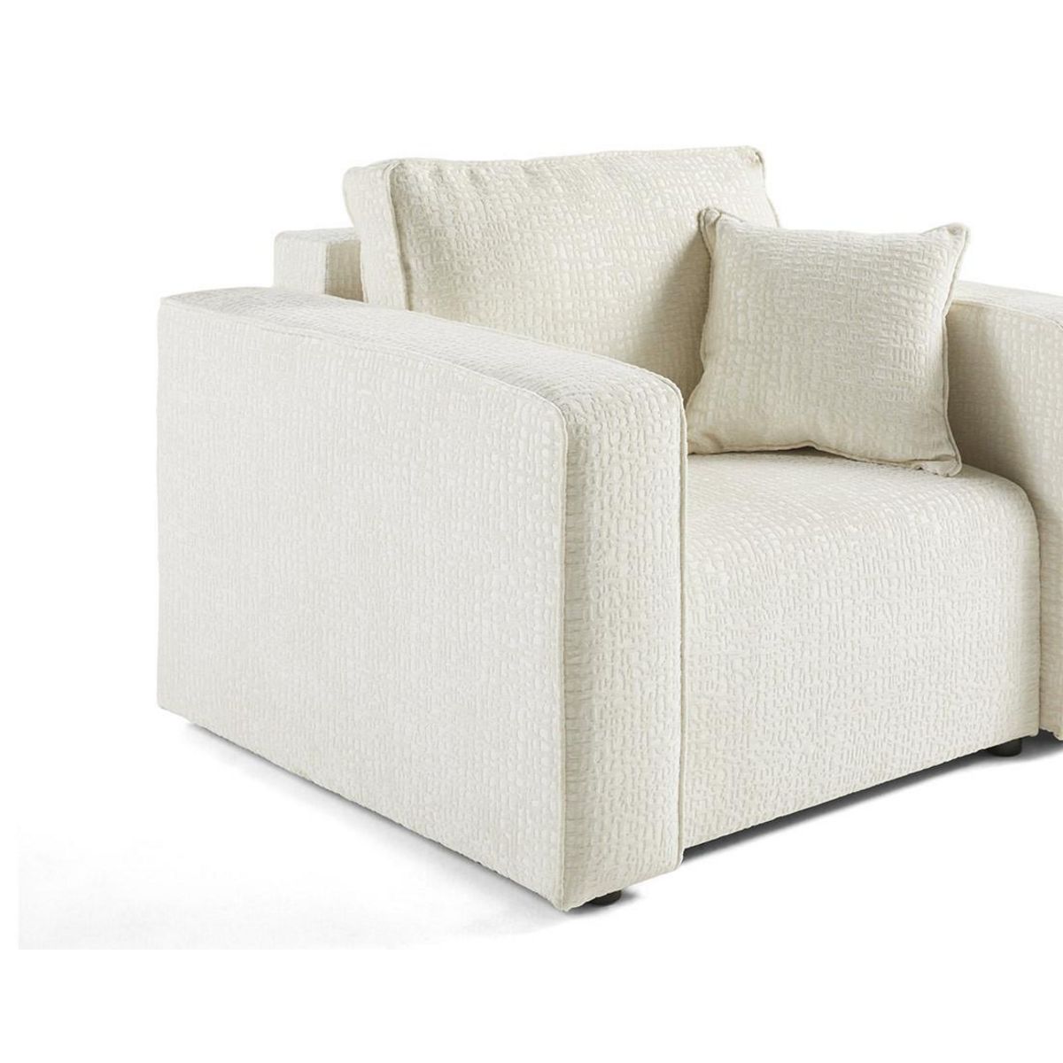 BEST MOBILIER Topaze - fauteuil - en tissu velours relief