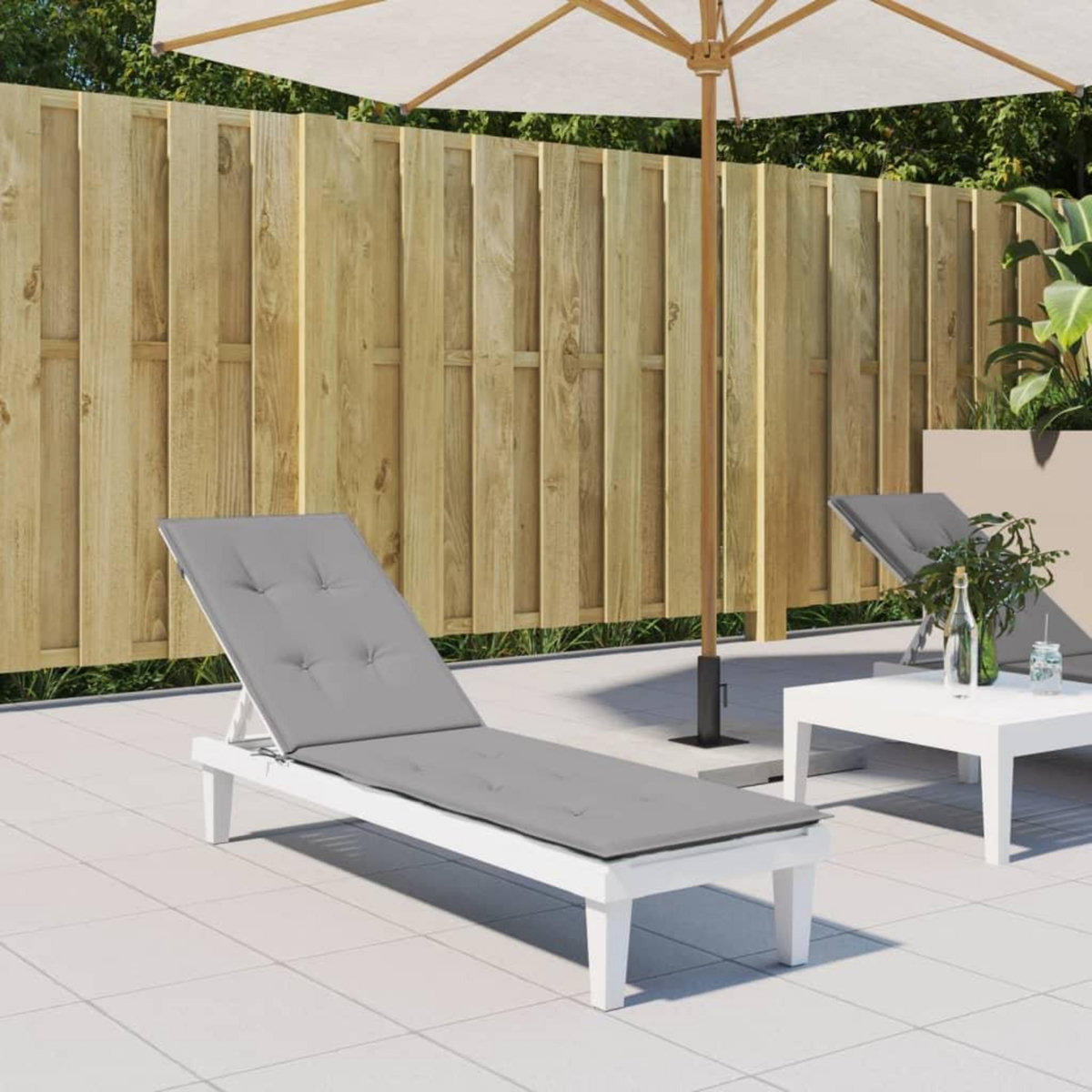 VIDAXL Coussin de chaise de terrasse gris (75+105)x50x4 cm