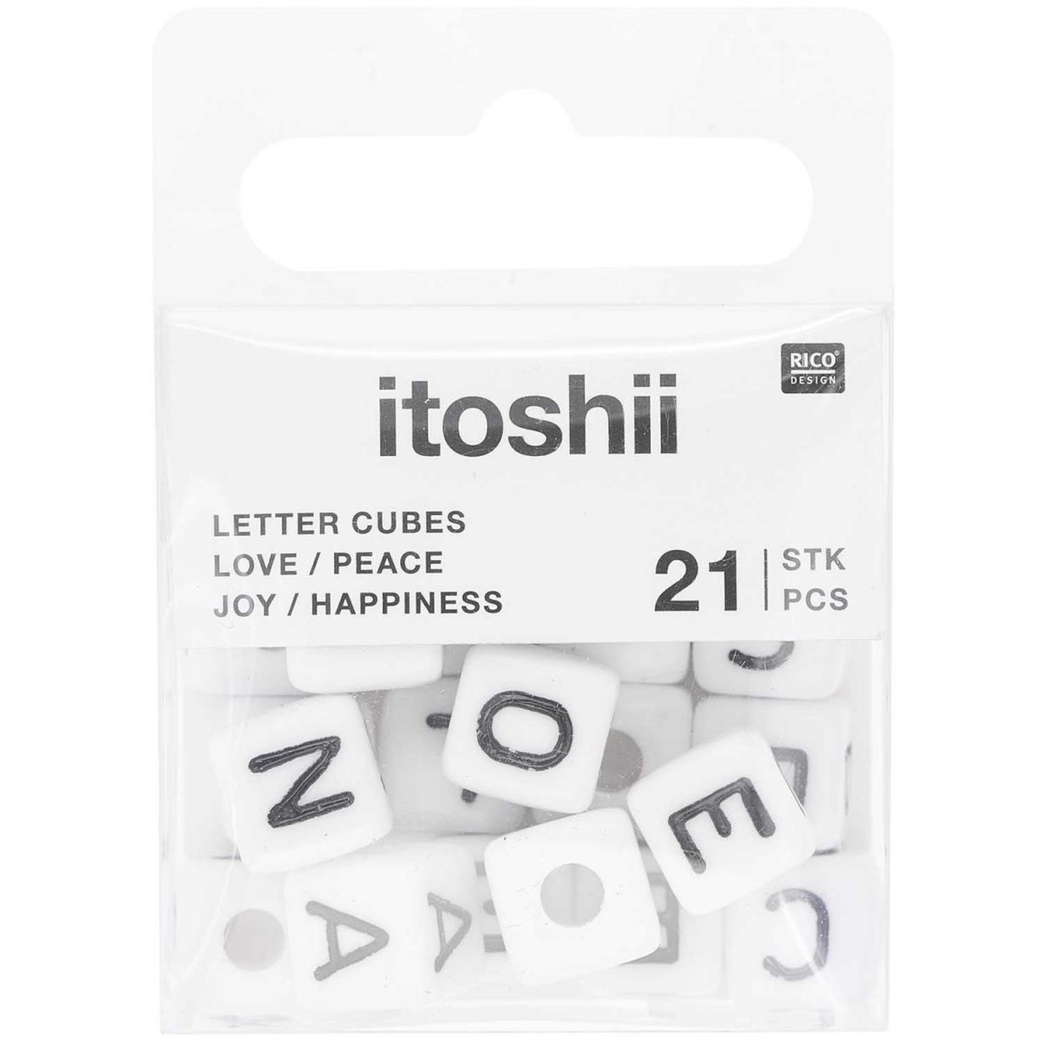 RICO DESIGN Itoshii pack 21 perles ponii love peace happiness joy