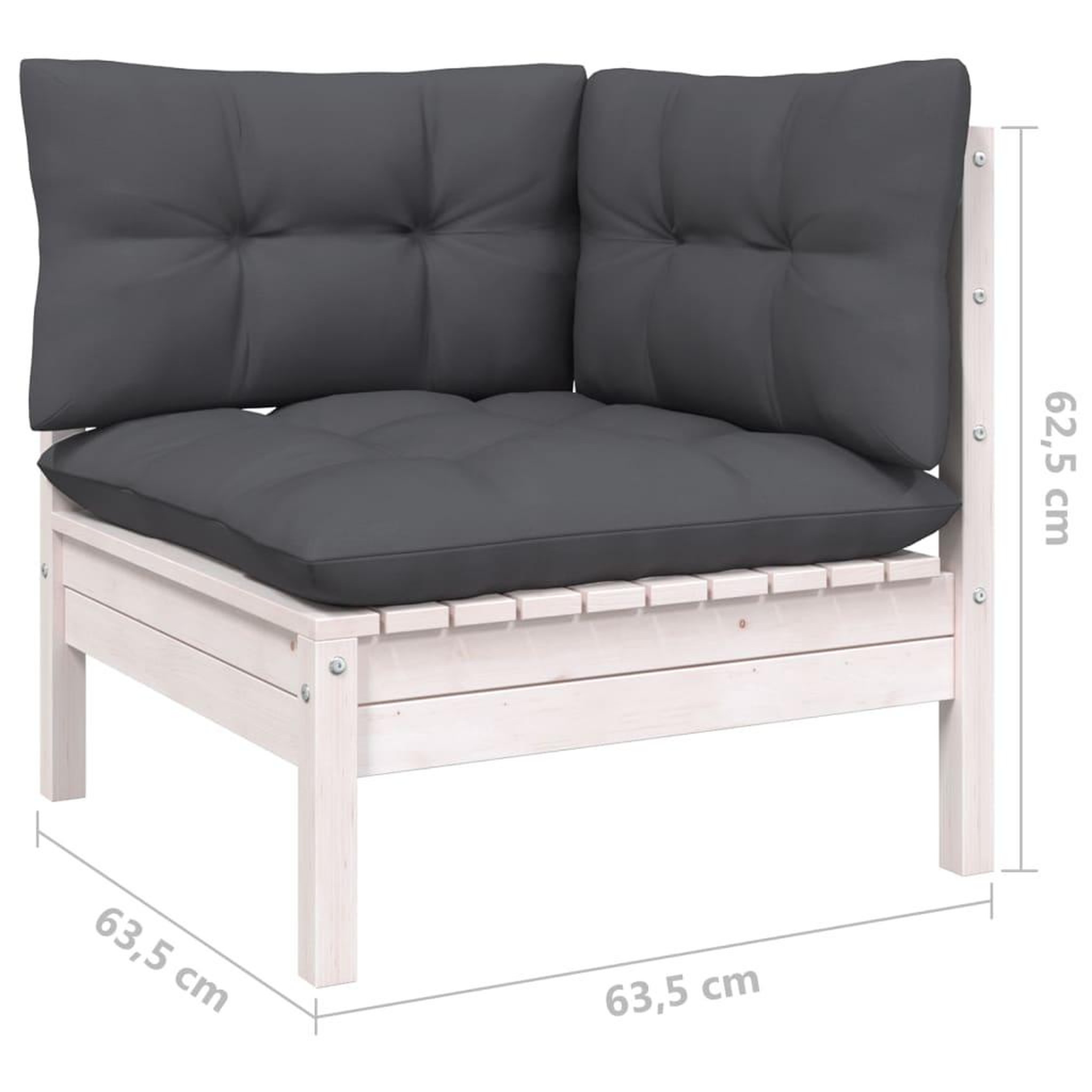 Voir la diapositive 6 : VIDAXL Salon de jardin 4 pcs avec coussins anthracite Bois de pin